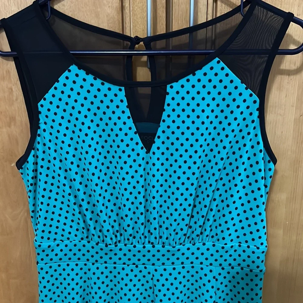 Enfocus Studio Sheer Mesh top Flare Dress Size 8 - Picture 2 of 3
